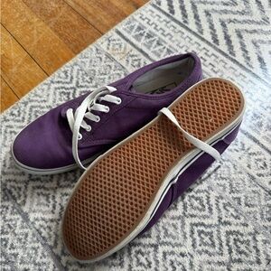 Vans Purple and White Canvas Sneakers
